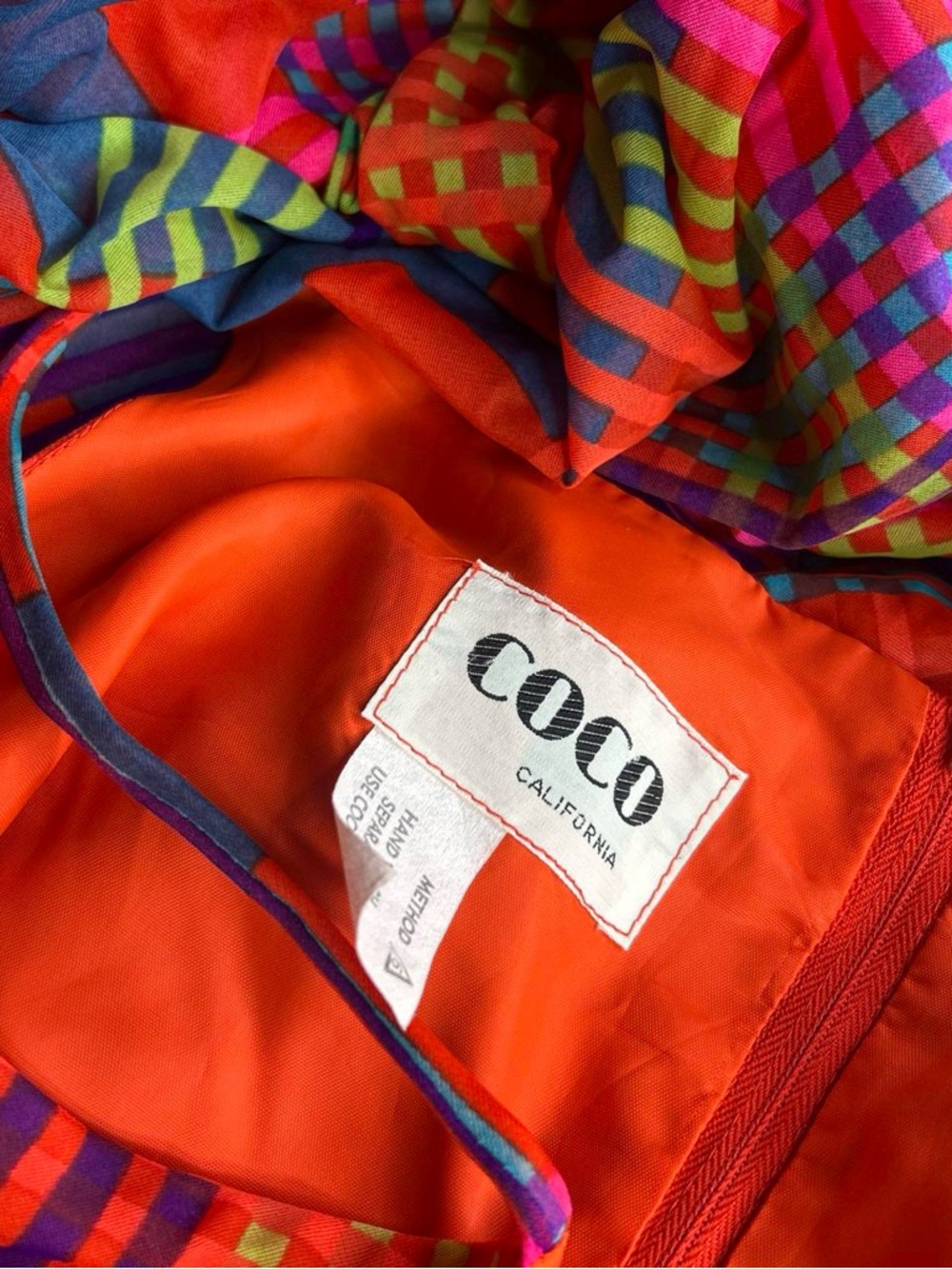 Coco California 70’s Bohemian Vibrant Plaid Strappy Maxi Silhouette Dress - Picture 6 of 6
